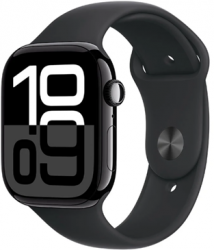 Apple Watch Series 10 GPS 46mm Jet Black Aluminium Case with Black Sport Band (MWWQ3SA/A)