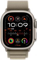 Apple Watch Ultra 2 GPS + Cellular 49mm Titanium Case with Olive Alpine Loop - Medium (MREY3TH/A)