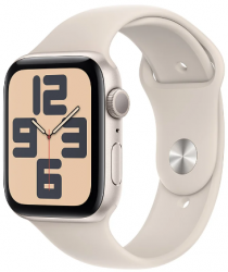 Apple Watch SE GPS 44mm Starlight Aluminium Case with Starlight Sport Band (MRE53SA/A)