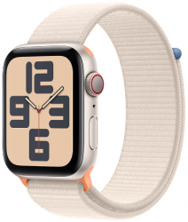 Apple Watch SE GPS + Cellular 44mm Starlight Aluminium Case with Starlight Sport Loop (MRH23SA/A)