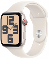 Apple Watch SE GPS + Cellular 44mm Starlight Aluminium Case with Starlight Sport Band (MXGT3SA/A)