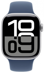 Apple Watch Series 10 GPS 42mm Silver Aluminium Case with Denim Sport Band (MWWC3SA/A)