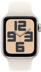 Apple Watch SE GPS 40mm Starlight Aluminium Case with Starlight Sport Band (MXEG3SA/A)