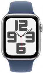 Apple Watch SE GPS 44mm Silver Aluminium Case with Denim Sport Band (MXER3SA/A)