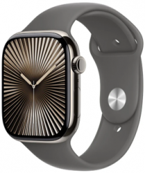 Apple Watch Series 10 GPS + Cellular 46mm Natural Titanium Case with Stone Grey (MWYA3SA/A)