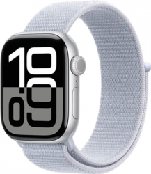Apple Watch Series 10 GPS + Cellular 42mm Silver Aluminium Case with Blue Cloud Sport (MWX53SA/A)