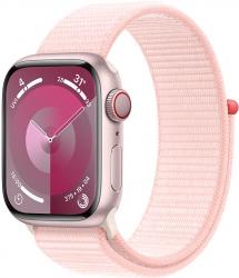 Apple Watch Series 9 GPS + Cellular 41mm Pink Aluminium Case with Light Pink Sport Loop (MRJ13SA/A)