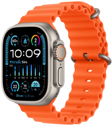Apple Watch Ultra 2 GPS + Cellular 49mm Titanium Case with Orange Ocean Band (MREH3TH/A)