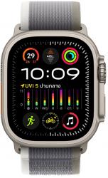 Apple Watch Ultra 2 GPS + Cellular 49mm Titanium Case with Green Grey Trail Loop - S/M (MRF33TH/A)