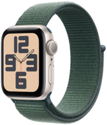 Apple Watch SE GPS + Cellular 40mm Starlight Aluminium Case with Lake Green Sport Loop (MXGH3SA/A)