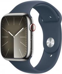 Apple Watch Series 9 GPS + Cellular 41mm Silver Stainless Steel Case with Storm Blue (MRJ33SA/A)