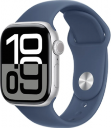 Apple Watch Series 10 GPS 42mm Silver Aluminium Case with Denim Sport Band (MWWC3SA/A)