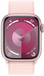 Apple Watch Series 9 GPS 45mm Pink Aluminium Case with Light Pink Sport Loop (MR9J3SA/A)
