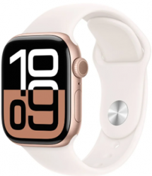 Apple Watch Series 10 GPS 42mm Rose Gold Aluminium Case with Light Blush Sport Band (MWWJ3SA/A)