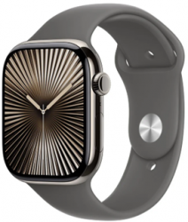 Apple Watch Series 10 GPS + Cellular 46mm Natural Titanium Case with Stone Grey (MWY93SA/A)