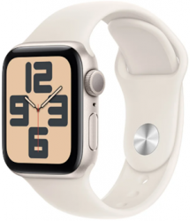 Apple Watch SE GPS + Cellular 40mm Starlight Aluminium Case with Starlight Sport Band (MXGJ3SA/A)