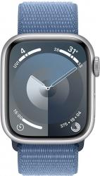 Apple Watch Series 9 GPS + Cellular 41mm Silver Aluminium Case with Winter Blue (MRHX3SA/A)