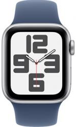 Apple Watch SE GPS + Cellular 40mm Silver Aluminium Case with Denim Sport Band (MXGG3SA/A)