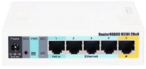 MikroTik RB951Ui-2HnD – Draadloze SOHO Router Met 5 Poorten, PoE-uitgang, 600MHz, 128MB RAM